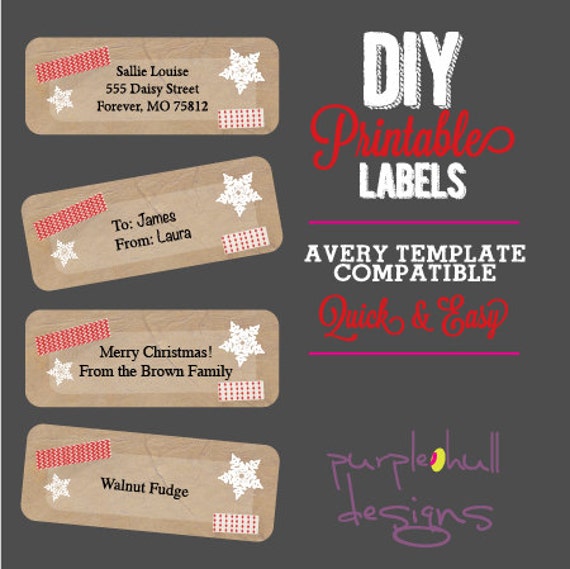 christmas return address label templates