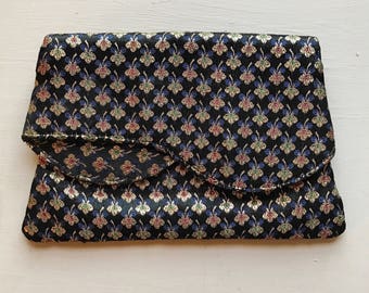 Vintage mid century brocade evening bag clutch small 1950s 50s 1960s 60s