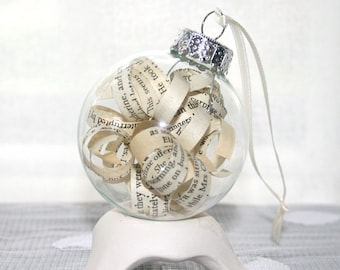 And Then There Were None - Novel Ornament - Agatha Christie - Christmas Ornament - Upcycled Book Page Art - Home Decor - Book Lovers Gift