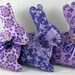 Stuffed Fabric EASTER BUNNY Set of 3 in Purple, Spring Bunny, Bunny Tucks, Bowl Filler, Easter Basket Stuffer, Spring Easter Bunny Decor