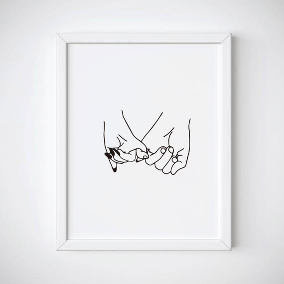 Couple Hands Print Gift for Boyfriend Hands Doodle