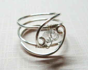 Herkimer Diamond Ring Sterling Silver Ring April Birthstone April Birthday Herkimer Jewelry