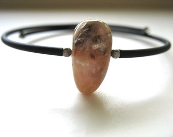 Pink Peruvian Opal Bracelet - Stone Cuff Bracelet - Pink Peruvian Opal - Handmade Artisan Opal Jewelry