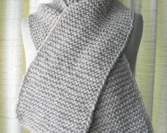 Hand Knit WARM Scarf in 100% Roving SOFT WOOL / Extra Long Knit Scarf / Thoughtful Gift