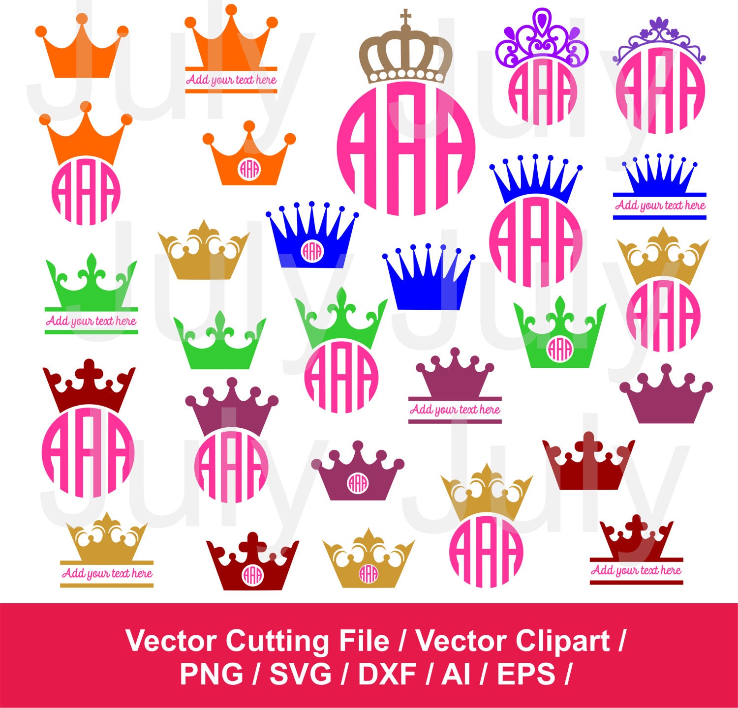 Princess Crown SVG Cut Files Crown Monogram svg dxf ai