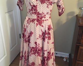 Gorgeous floral and gingham vintage dress