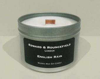 English Rain Wooden Wick Soy Wax candle