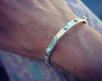 Opal bracelet, silver bracelet, sterling silver bangle bracelet, opal bracelet cuff, cuff bracelet silver, boho silver cuff, for her