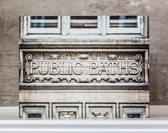 IN STOCK 11x14 Rustic Bathroom Wall Decor Wood Sign For Public Baths London IN STOCK 11x14 Rustic Bathroom Wall Decor Wood Sign For Public Baths London