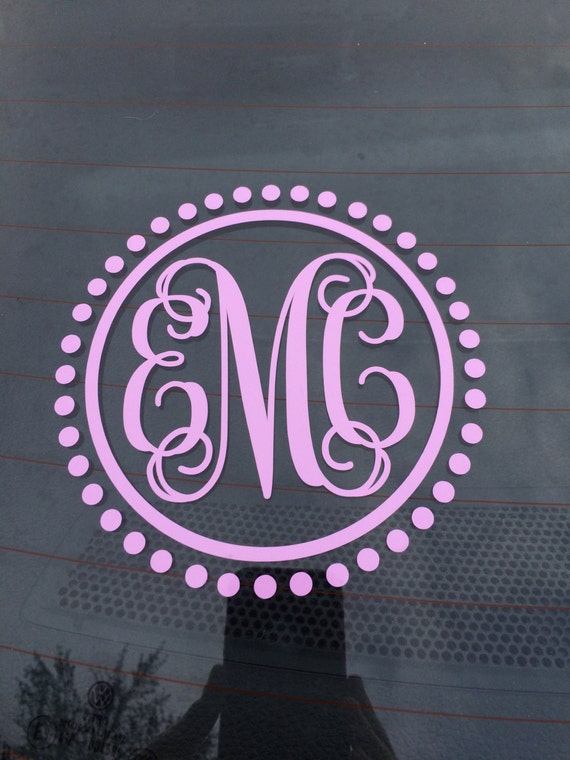 Monogram Car Decal Car Monogram Decal Car Sticker Vine
