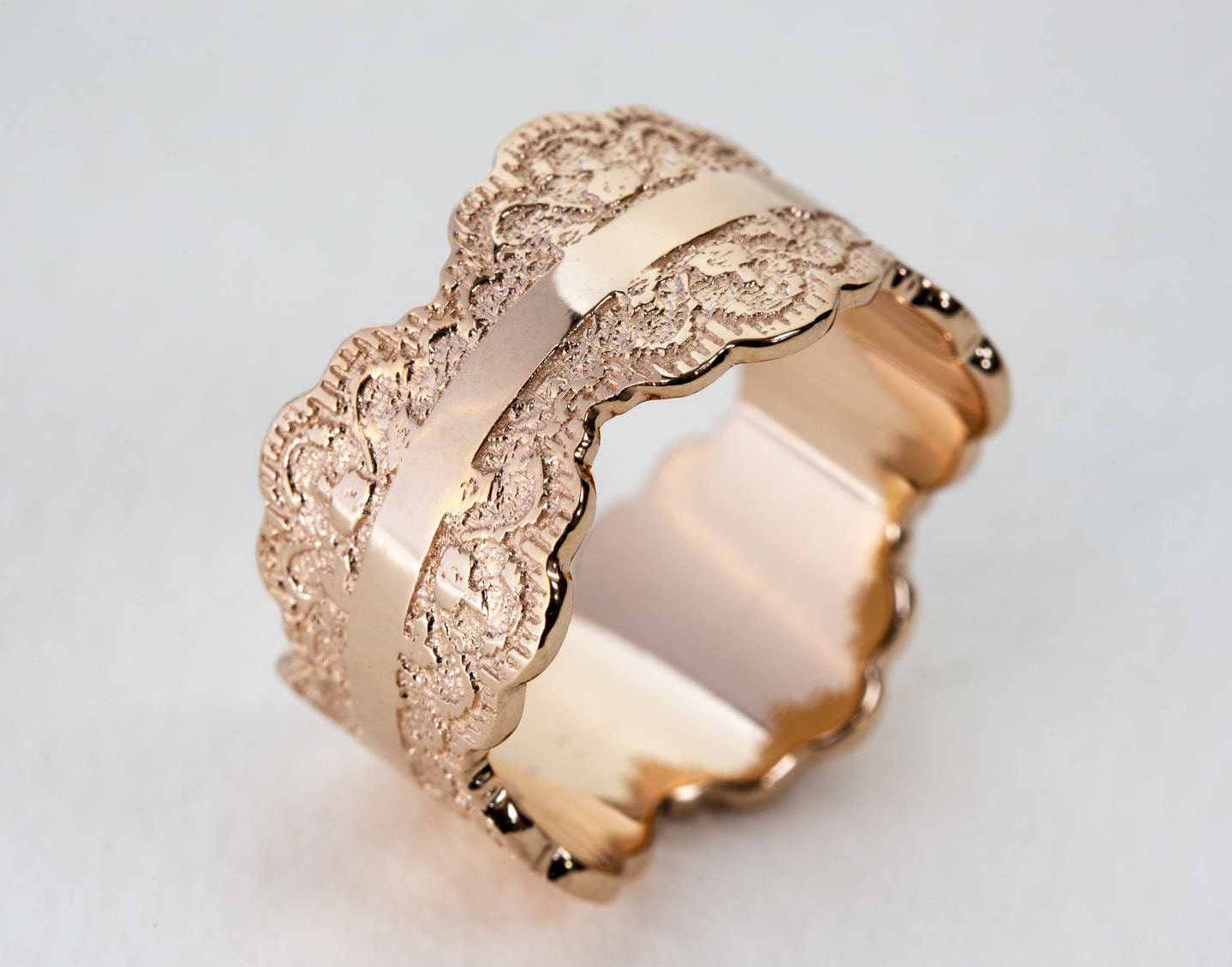 Hammered rose gold wedding band womens s