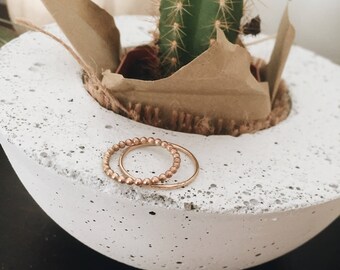 Gold Filled Pebble Stacker || Rose Gold filled stacking ring