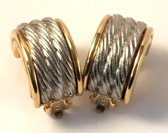 Givenchy earrings, runway statement earrings, designer earrings, rope earrings, clip earrings, silver rope chain, designer jewelry, large