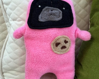 Nutella - The "Snackie Time" Black Pug-Jama Party Bummlie ~ Stuffing Free Dog Toy - Ready To Ship Today ~ Pink Pajamas