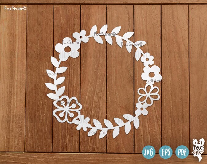 Download SVG / PDF Blank Circle Floral Monogram Frame/Wreath