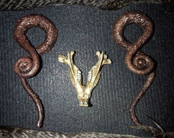 Copper / gauges / witch/ ear weights / steampunk / crust punk / witchy / witchcraft / punk gift / occult / goth / jewelry / earring/ 11mm