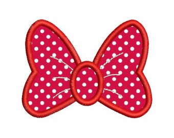 Applique Minnie Mouse Bow Machine Embroidery Designs 4 Sizes 4X4 and 5X7 Included - Instant Download Sale