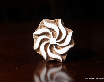 Pottery Stamps, Indian Wood Stamp, Textile Stamp, Wood Blocks, Tjaps, Printing Stamp- Round flower