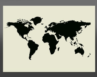 World Map Stencil - Various Sizes -Made From High Quality Mylar