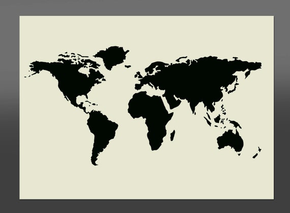 World Map Stencil Various Sizes Made From High Quality