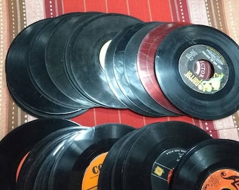 45-Records-lot-of-46-to-Use-for-Crafts-Have-been-cleaned-but-not-fit-to-play