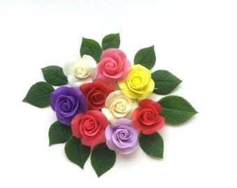 5 pieces rose blanks for jewelry,flowers for decorations,roses for accessories,set clay roses,items for decorations,roses handmade