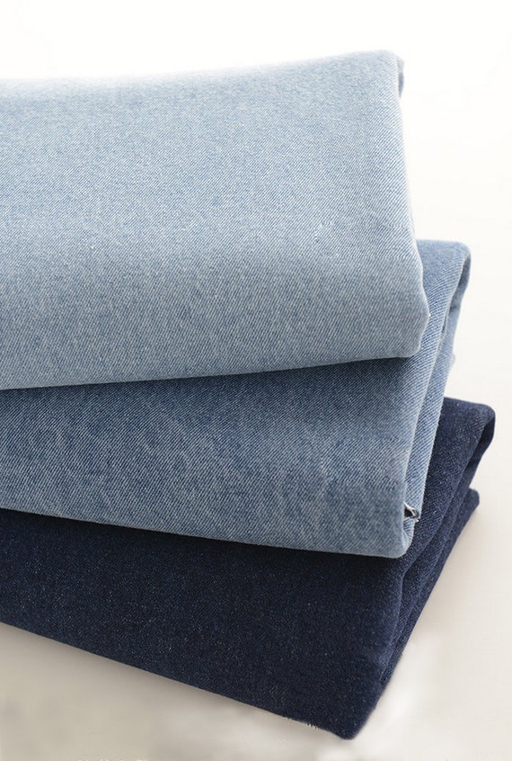 Cotton Denim Fabric Washed Denim Fabric Heavy Weight Dark