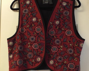 Bohemian Beaded Vest Women's Hippie Embroidered Vest Vintage Fashion