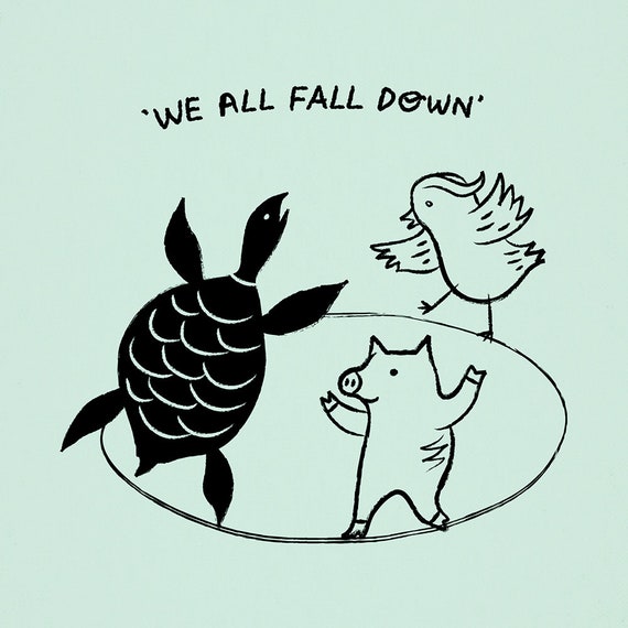 We All Fall Down - animal art poster print by Oliver Lake - iOTA iLLUSTRATiON