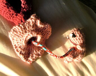 Fetus, Uterus and Vagina Crochet Plush, with Fallopian Tubes and Ovaries, and Vaginal Canal