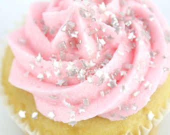 Edible Mini Silver Stars/ Mini Silver Stars for Cakes/ Edible Mini Stars for Cupcakes/ Edible Silver Stars/ Silver Star Sprinkles
