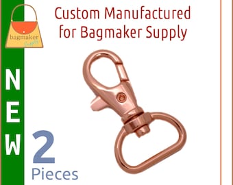 3/4 Inch Trigger Style Snap Hooks Rose Gold / Copper Finish, 2 Pack, Purse Clips, Handbag Bag Making Hardware, SNP-AA141