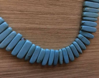 set of 40 beads 15 mm natural turquoise chips