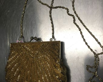 1950s La Regale beaded shell crossbody (free US shipping)