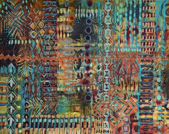 Mixed Media, Acrylic, painting, original, abstract, symbols