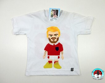 DAVID BECKHAM patchwork embroidered T SHIRT