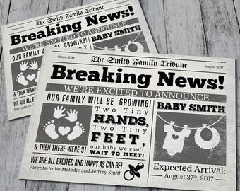 Newspaper Pregnancy Announcement (Digital)
