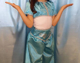 Girl's Blue and silver Jasmine three piece costume size 6-7