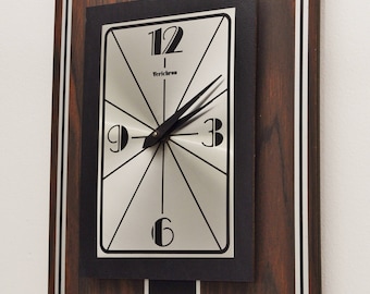 Mid Century Verichron Wall Clock-Vtg Verichron Panel Clock-Retro MCM Clock