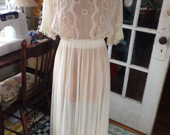 Edwardian cotton voile lawn dress