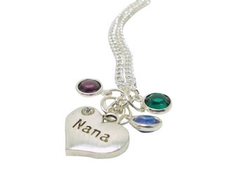 Nana Necklace/Jewelry Personalized gift Grandmother gift for Nana mothers day gift Nana Charm gifts for Grandma gift birthstone necklace