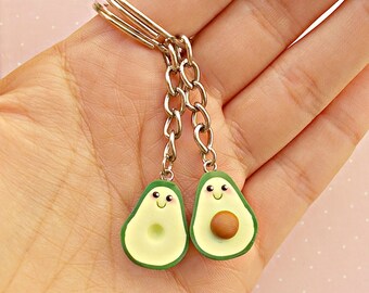 Avocado Best Friend Keychain Set - Friendship Keychain - Friendship Gift - BFF Keychain - Best Friends Gift - Key Ring Set for 2