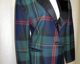 Ralph Lauren Plaid Blazer Plaid Jacket 1990 Size 10