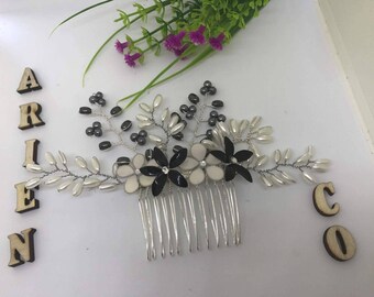Headdress of flowers and rhinestones