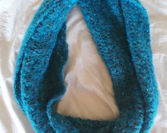 Crochet Teal Circular Scarf