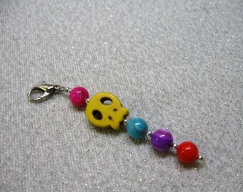 Dia de los Muertos/Day of the Dead Skull Zipper Pull