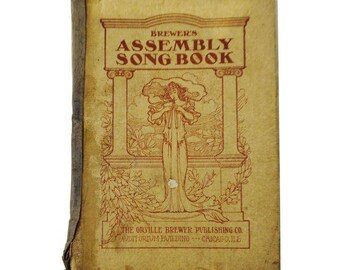 Antique 1910 Brewers Assembly Song Book Church Hymnal Christian Music