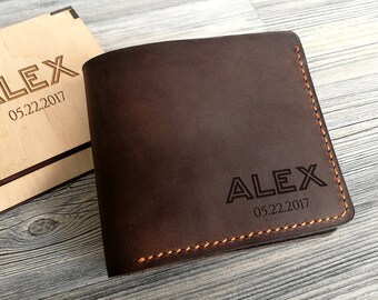Personalized Leather Wallet Personalized Gift for Men Fathers Day Gifts for Dad Mens Leather Wallet Mens Wallet Personalized Groomsmen Gift