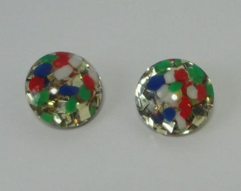 Mid century Lucite Confetti Earrings