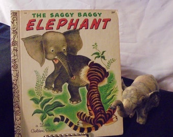 Vintage A Little Golden Book, The Saggy Baggy Elephant, 1960's